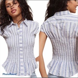 Maeve Anthropologie Bellamy Smocked Top Size Medium